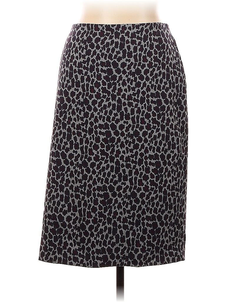 Talbots Animal Print Leopard Print Black Casual Skirt Size 12 - photo 1