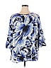 Catherines Floral Blue 3/4 Sleeve T-Shirt Size 1X (Plus) - photo 1
