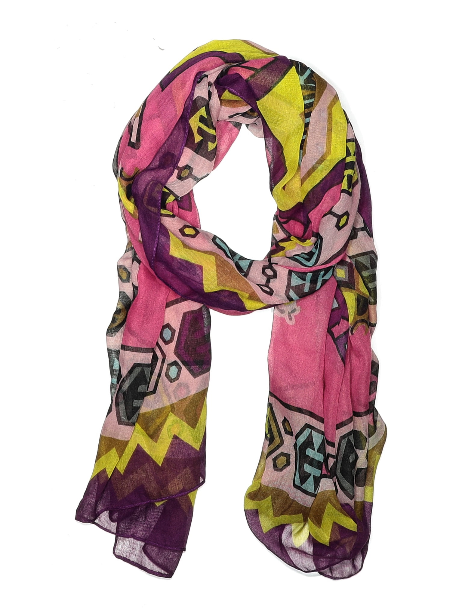 Italy Design 100 Polyester Multi Color Pink Scarf One Size 44 off