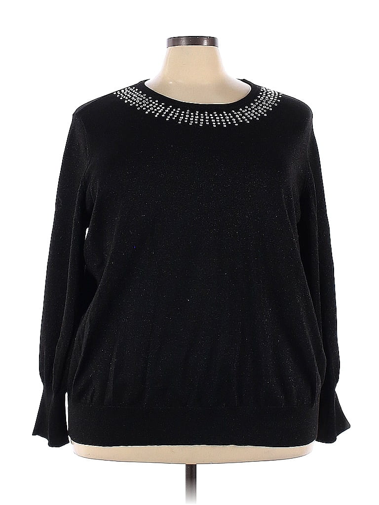 Terra & Sky Black Pullover Sweater Size 4X (Plus) - photo 1