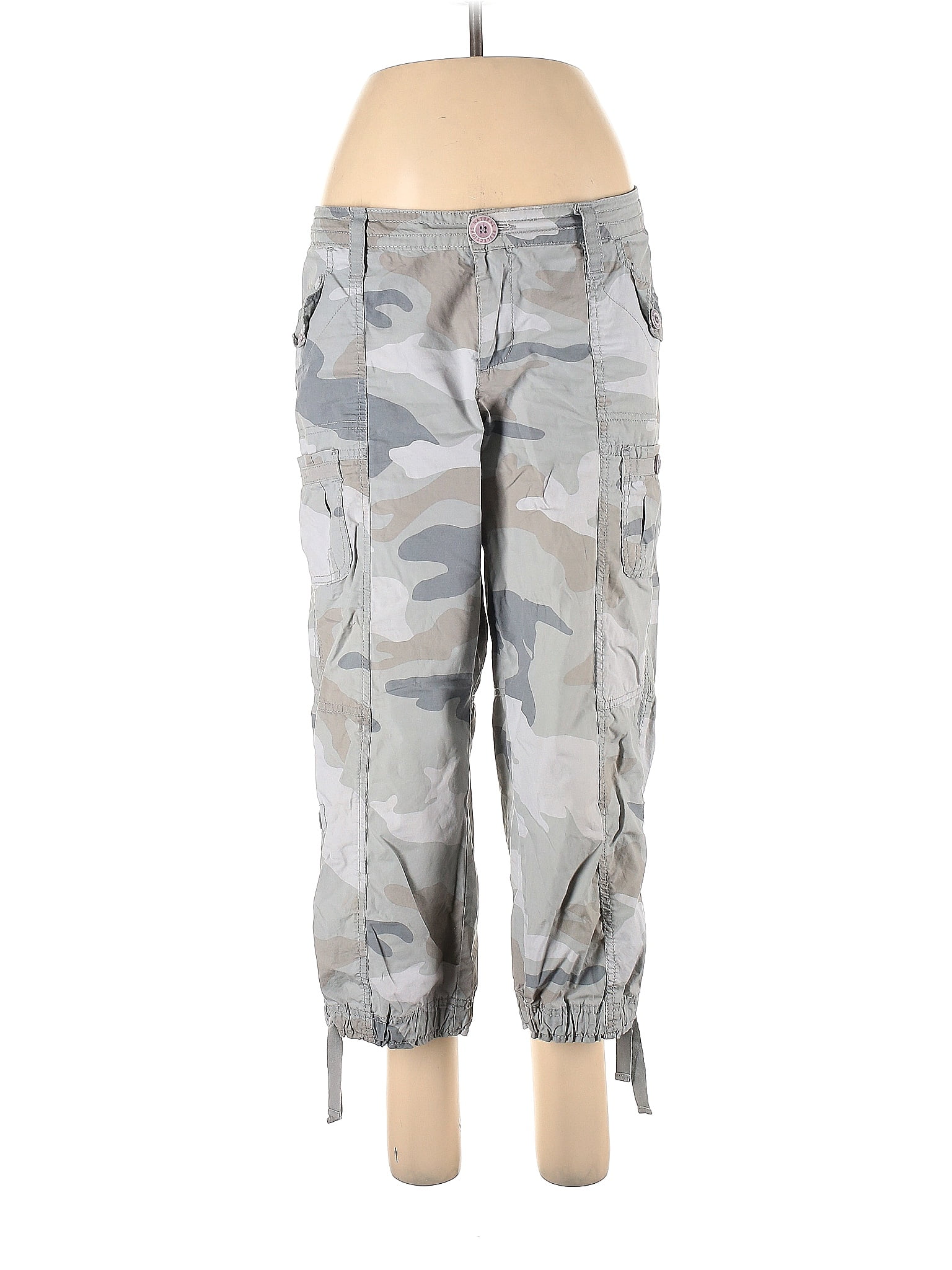 Natural Reflections 100% Cotton Camo Multi Color Gray Cargo Pants Size ...