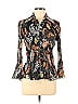 Essentials by Milano 100% Polyester Floral Motif Paisley Baroque Print Black Long Sleeve Blouse Size M - photo 1