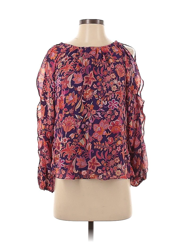 Pre-owned 1.state Long Sleeve Blouse In Purple