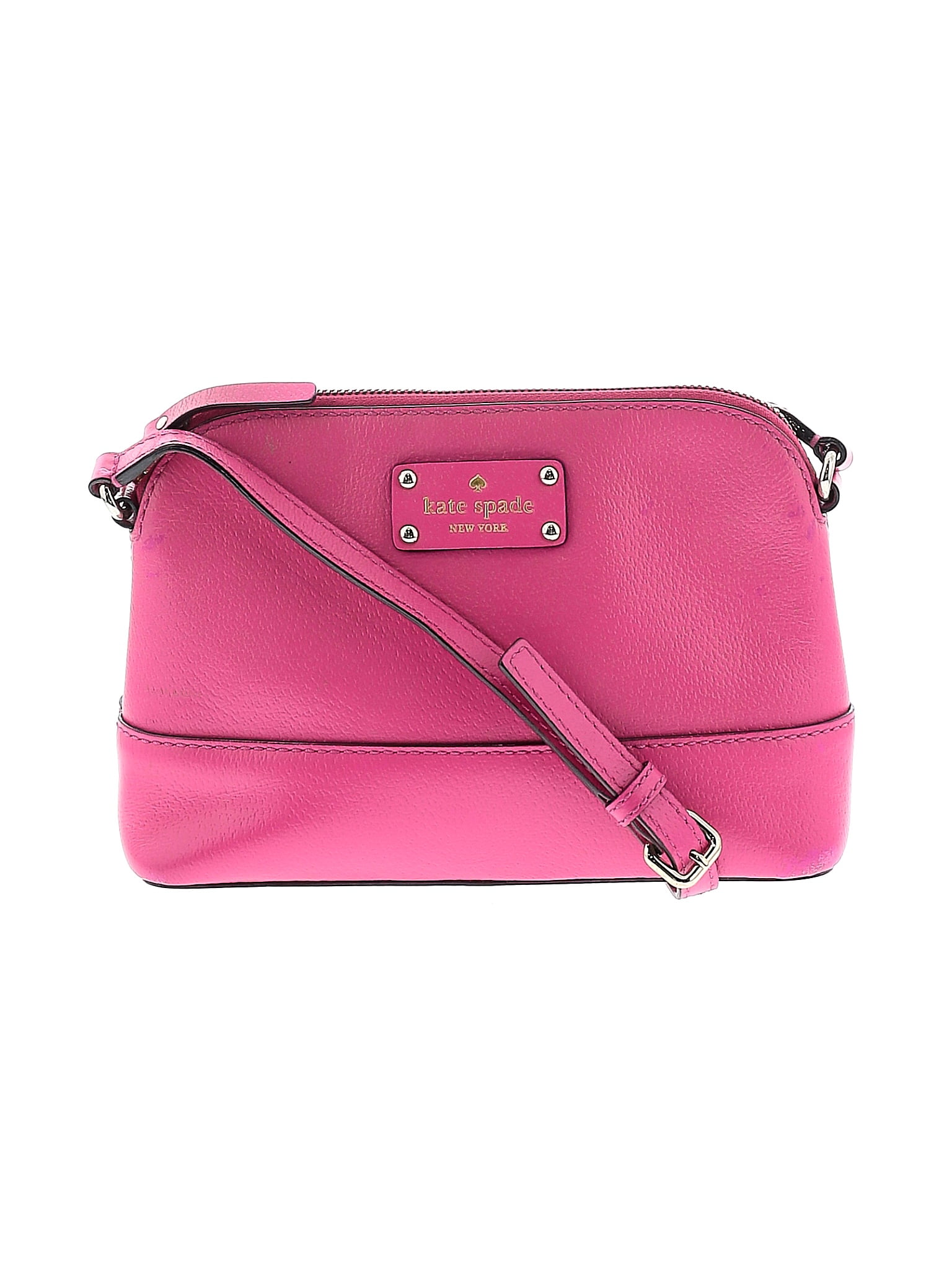 Kate Spade New York 100 Leather Solid Pink Leather Crossbody Bag One Size 74 Off Thredup 6815