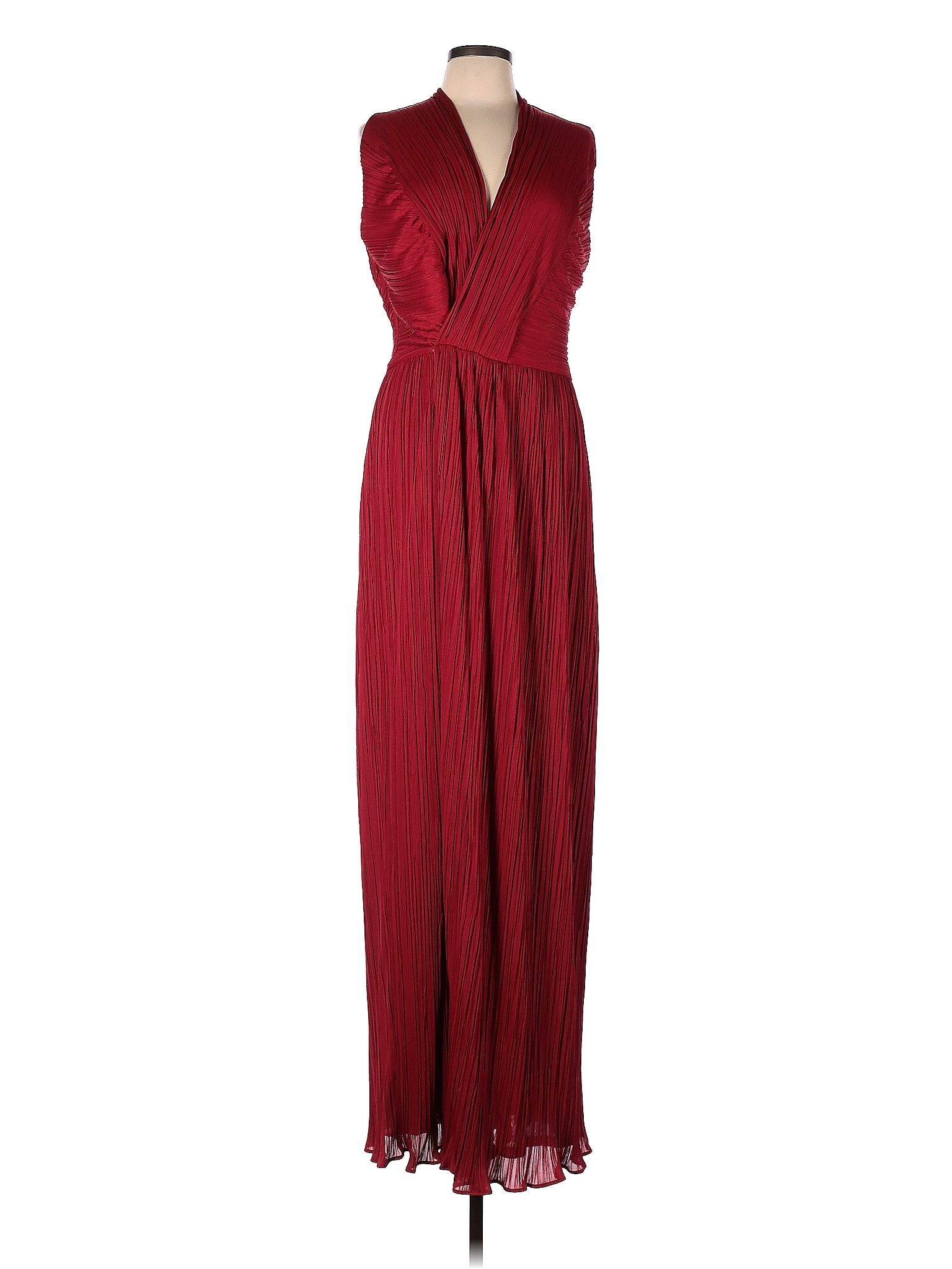 Halston Heritage Solid Maroon Red Cocktail Dress Size 12 78 Off