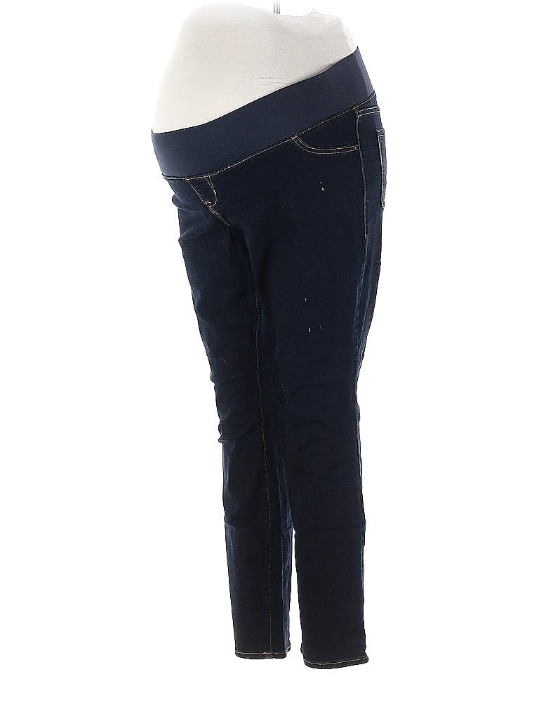 Old Navy - Maternity Solid Navy Blue Jeans Size 14 (Maternity) - photo 1