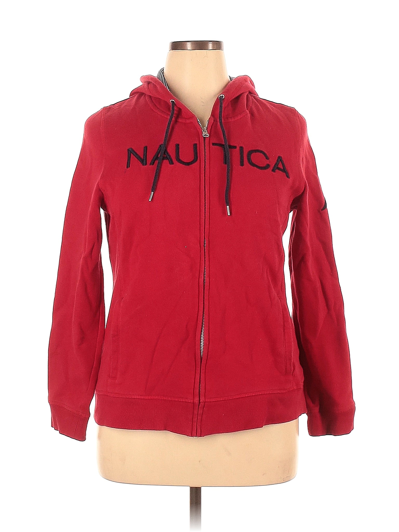 Nautica Solid Red Zip Up Hoodie Size XL - 53% off | thredUP
