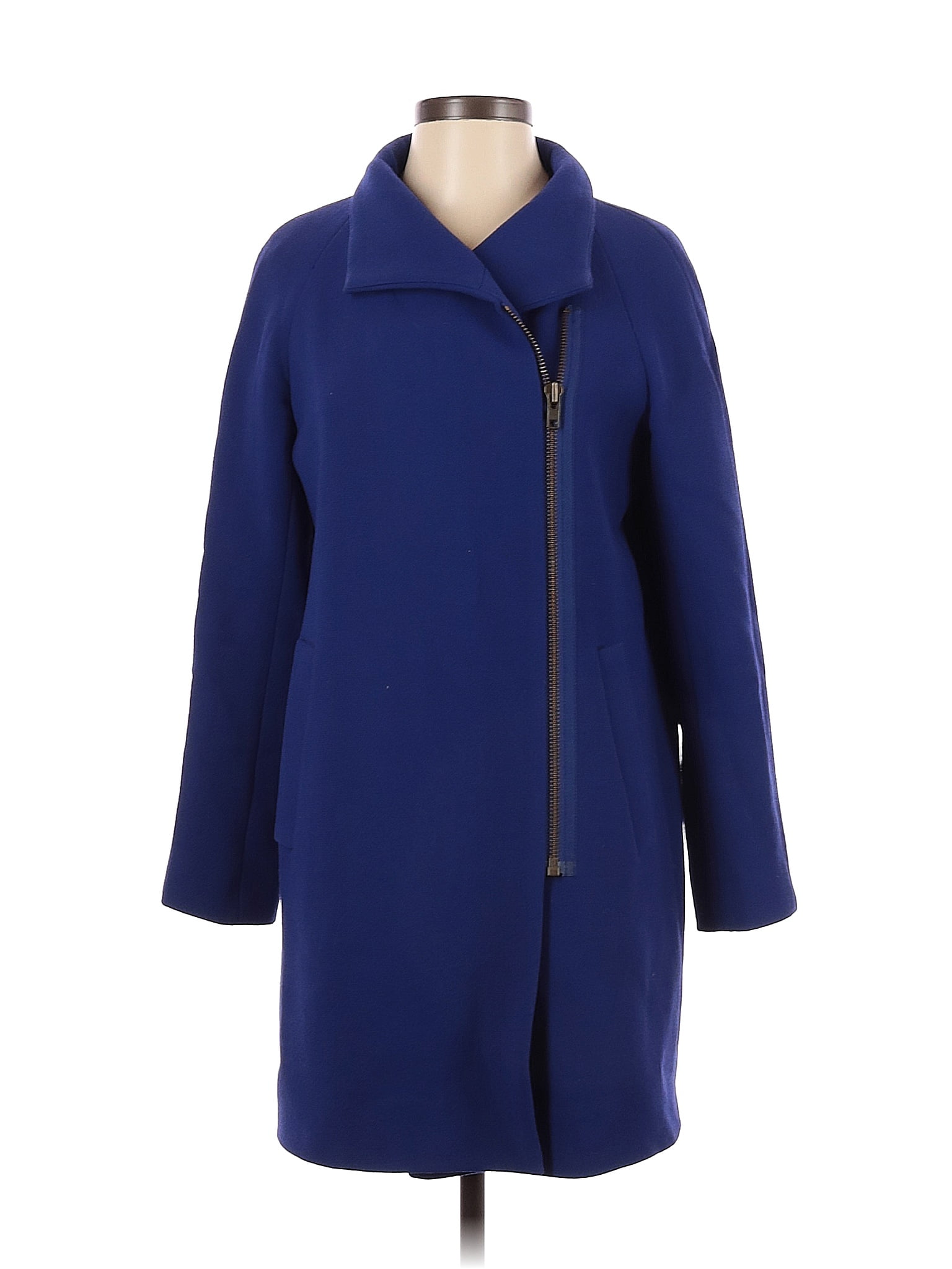 J.Crew Solid Blue Wool Coat Size 2 73 off thredUP
