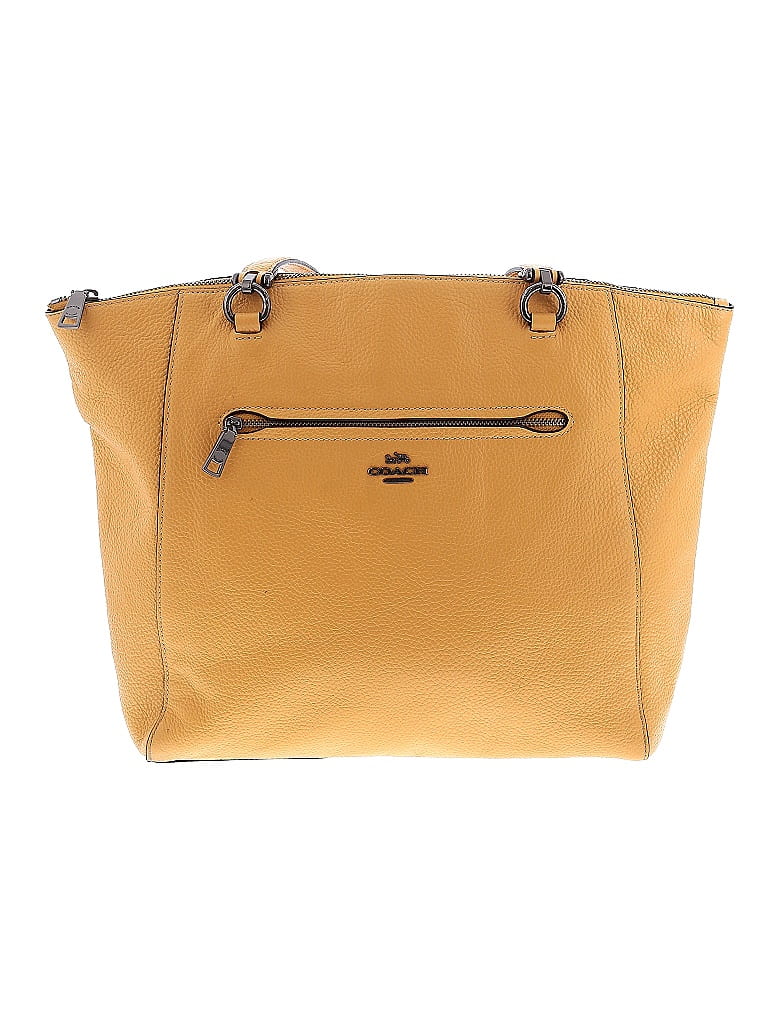 Coach Factory 100% Leather Solid Yellow Leather Tote One Size - photo 1
