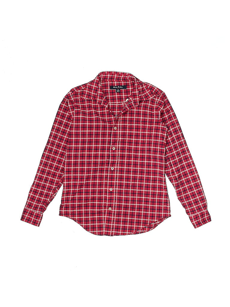 Brooks Brothers Checkered-gingham Plaid Red Long Sleeve Button-Down Shirt Size M (Kids) - photo 1