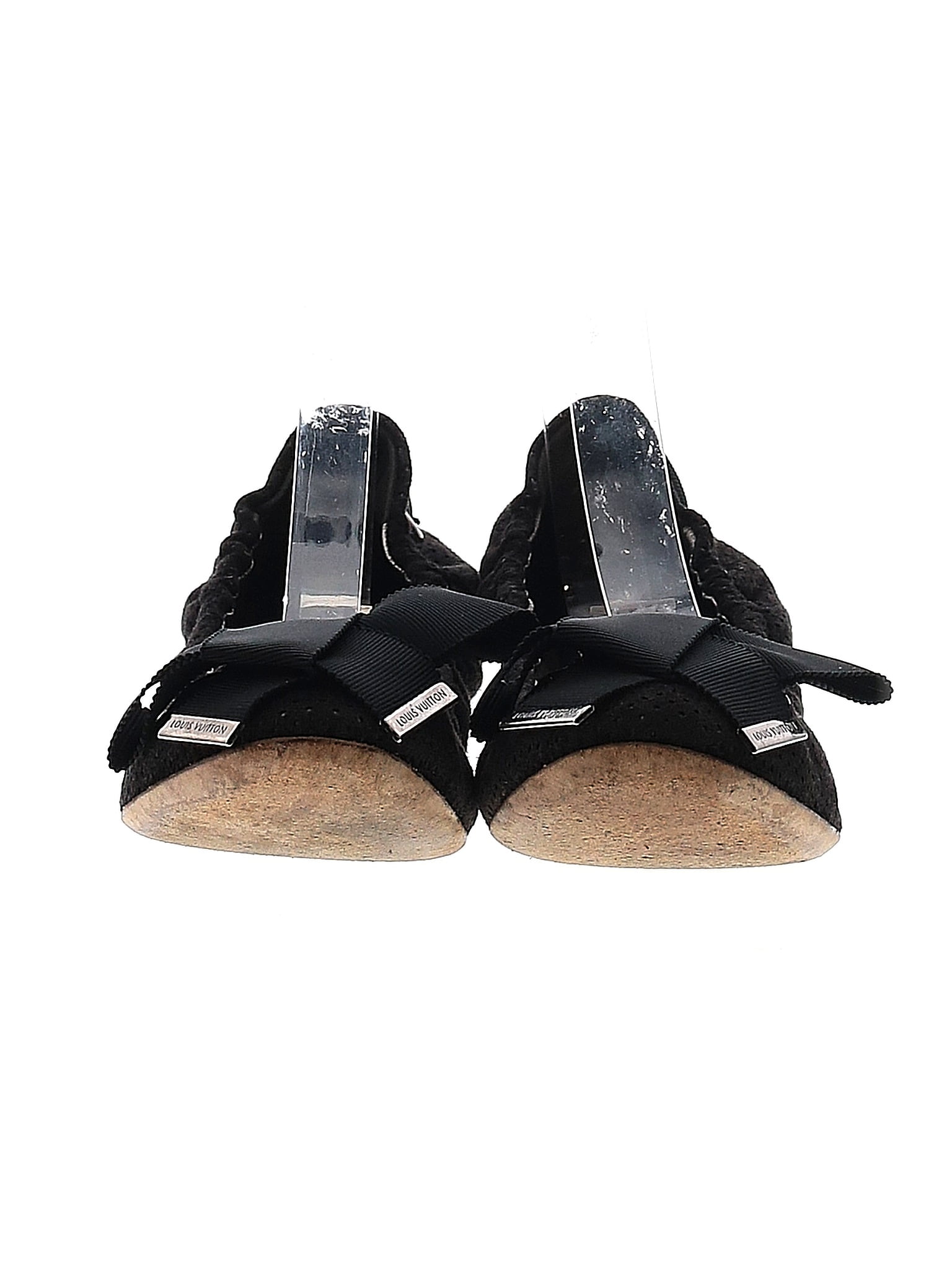 Louis Vuitton Black Patent Leather Bow Slides Sandals Size 39.5