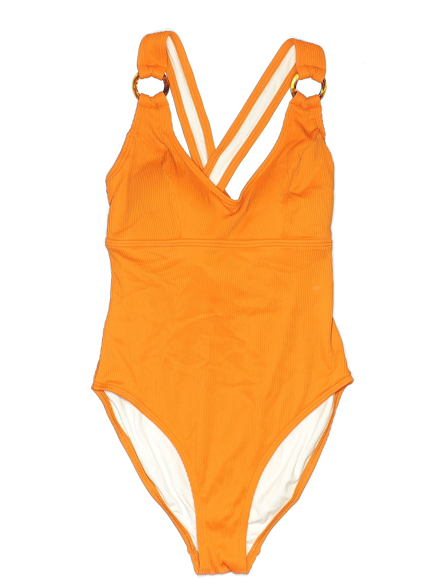 GabiFresh x Swimsuits For All Solid Orange One Piece Swimsuit Size 10 D