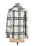 Rails 100% Rayon Plaid Ivory Gray Long Sleeve Button-Down Shirt Size S - photo 2