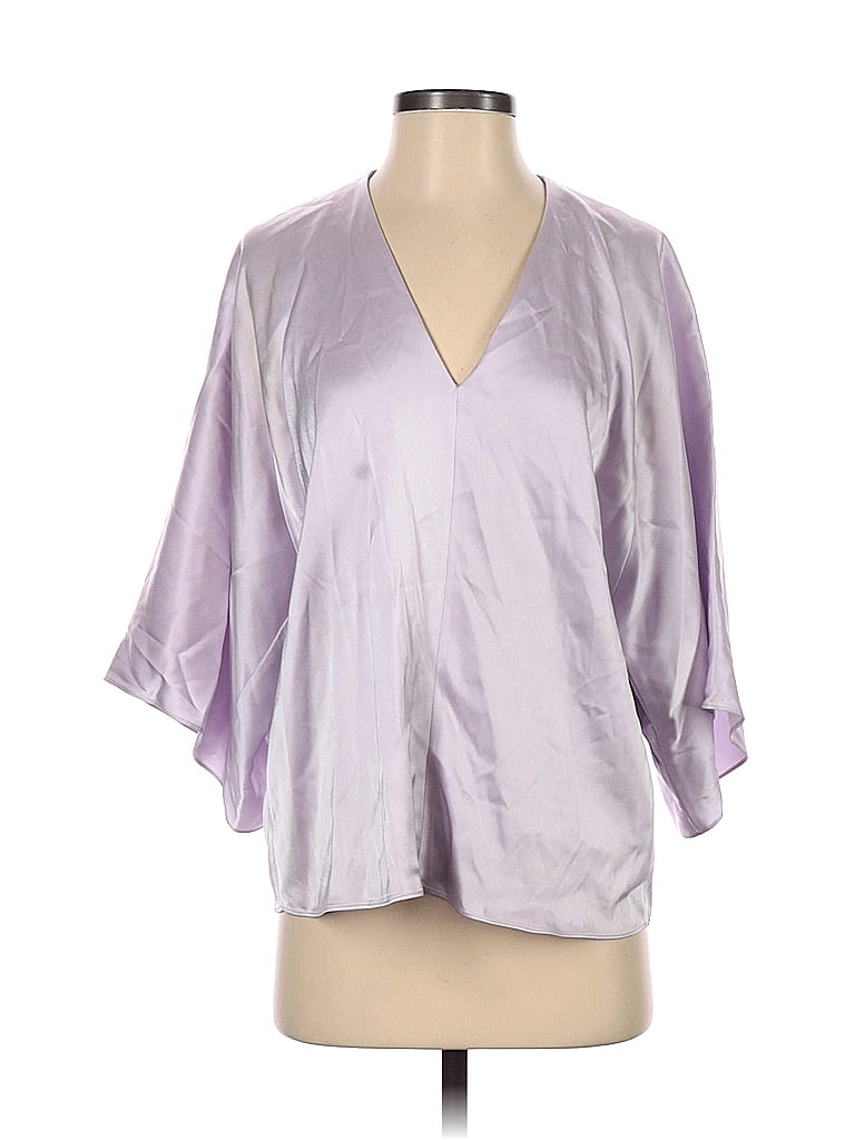 St. John Silver Short Sleeve Blouse Size S - photo 1