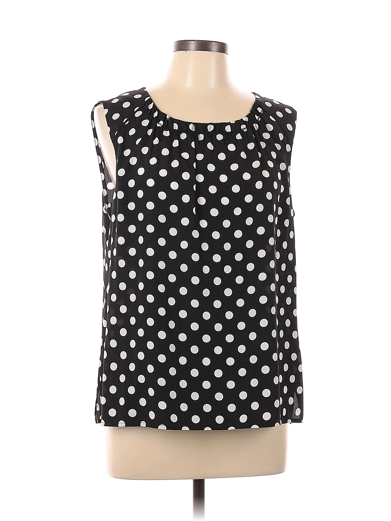 Jones New York Collection 100% Polyester Black Sleeveless Blouse Size ...