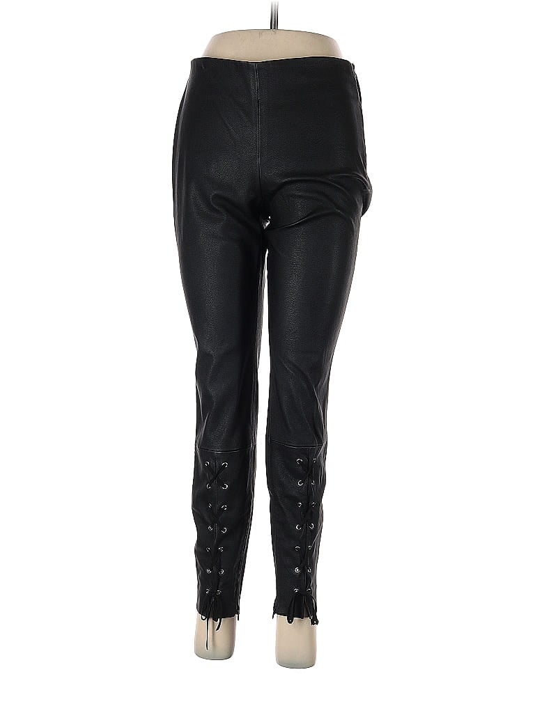 Zara Basic 100% Polyester Black Faux Leather Pants Size M - photo 1