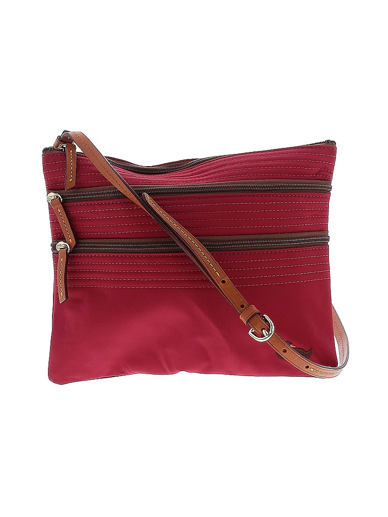 Dooney & Bourke Color Block Solid Red Leather Crossbody Bag One Size - photo 1