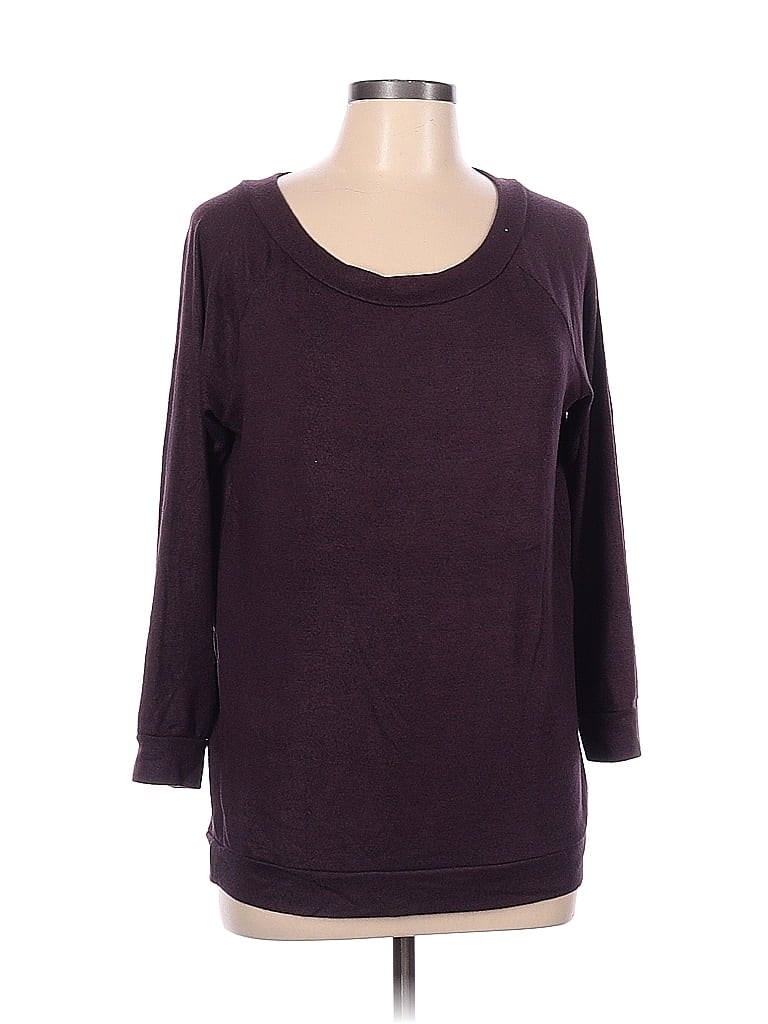 Market And Spruce Solid Purple Long Sleeve Top Size L 72 Off Thredup