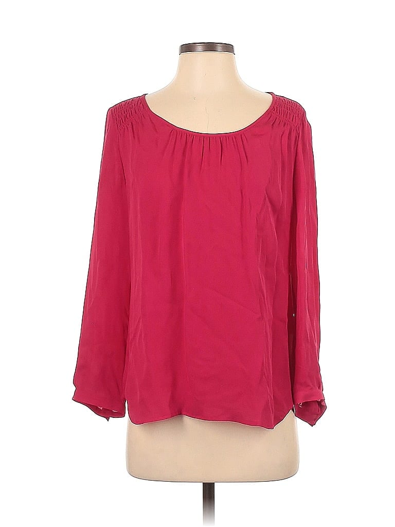 Joie 100% Silk Burgundy Pink Long Sleeve Silk Top Size S - photo 1
