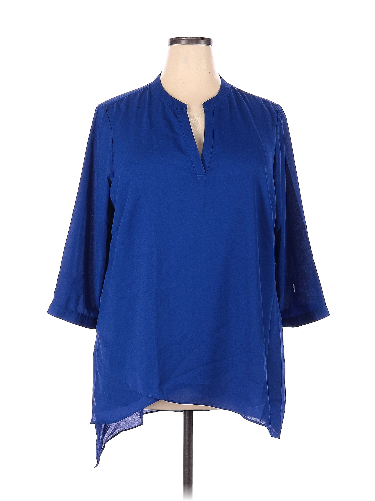 J.Jill Solid Blue Casual Dress Size 2X (Plus) - 69% off
