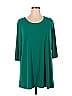 Susan Graver Solid Green Long Sleeve Top Size 1X (Plus) - photo 1