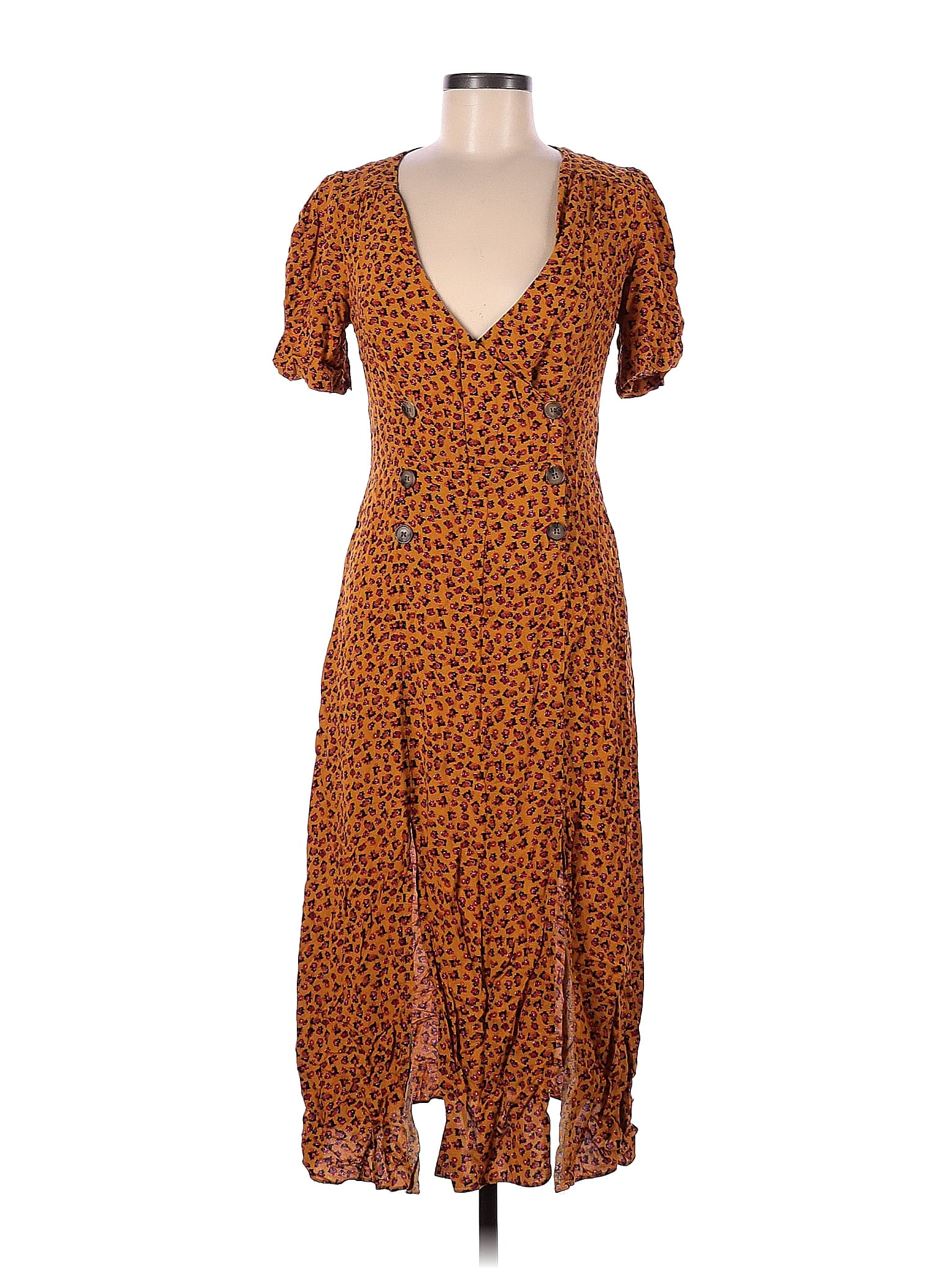 Robe Trapèze Free People En Dentelle Orange Peach - Taille S - État Parfait