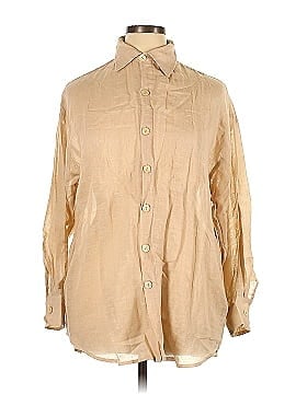 TAN + LINES Long Sleeve Blouse (view 1)
