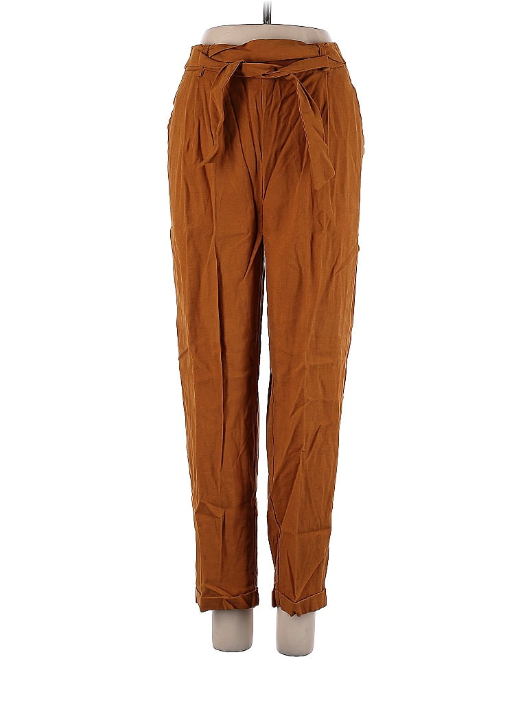 Pull&Bear Solid Brown Casual Pants Size M - photo 1
