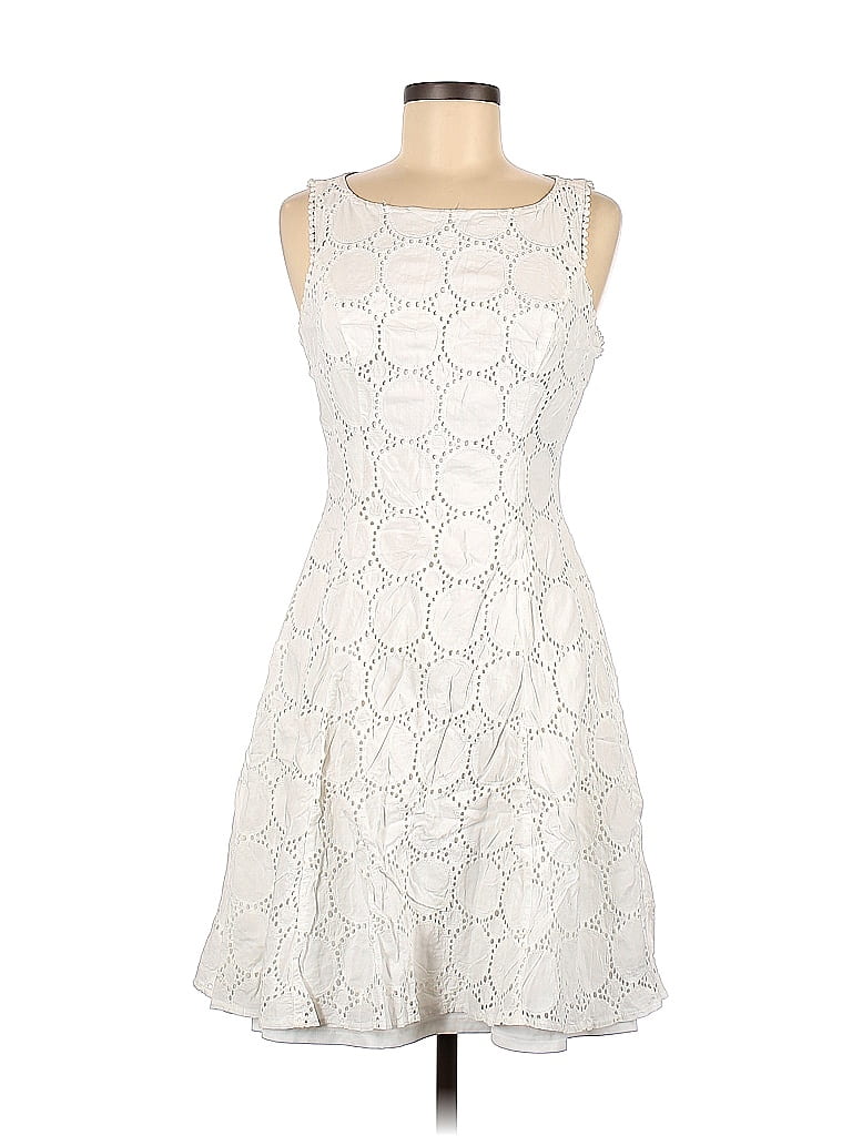 London Times Women's Diamond Lace Midi Dress White Size 4