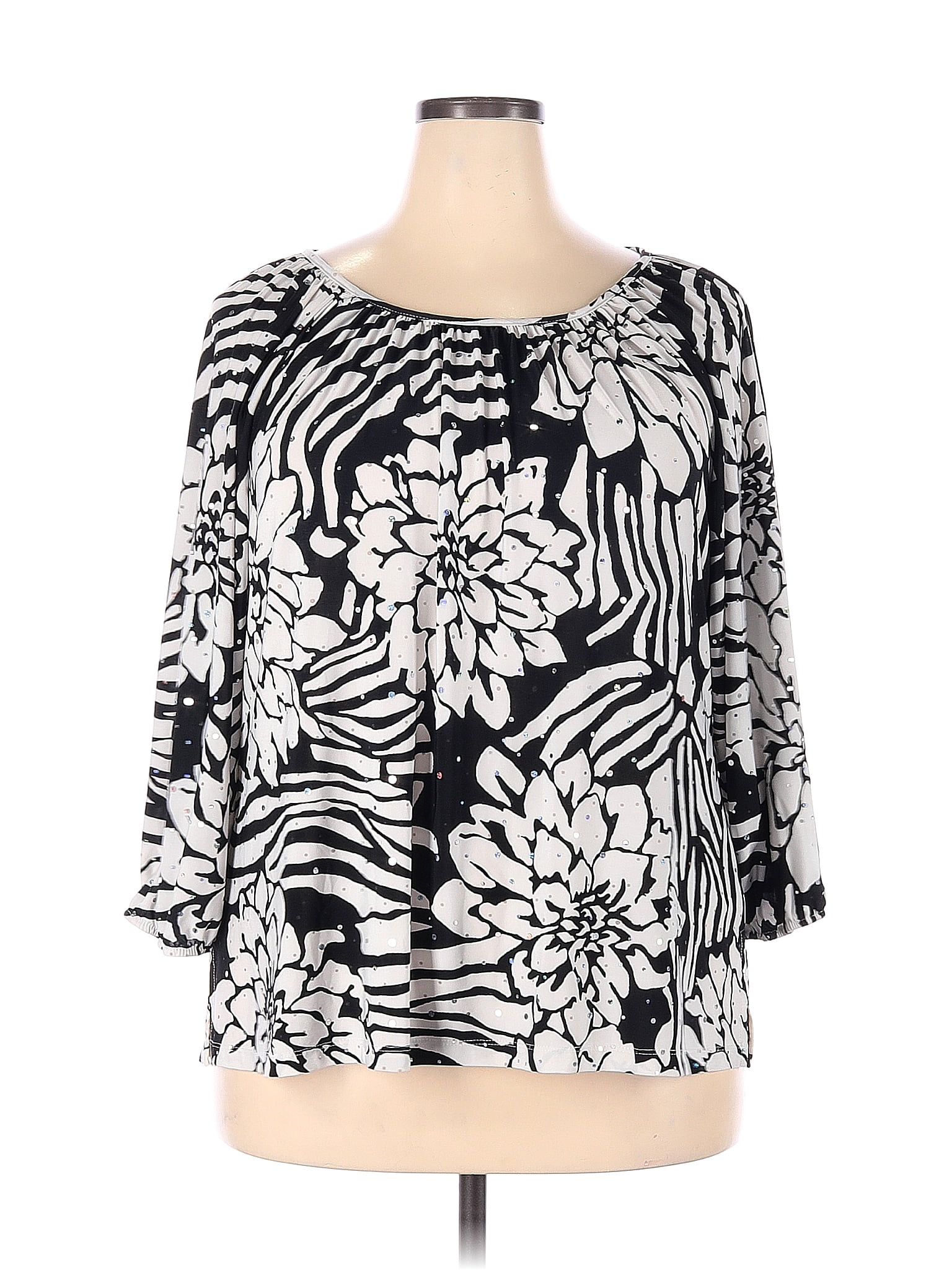 Top Rebecca Malone Noir à Dentelle Et Paillettes - Taille L - Parfait Pour Une Soirée Cocktail !