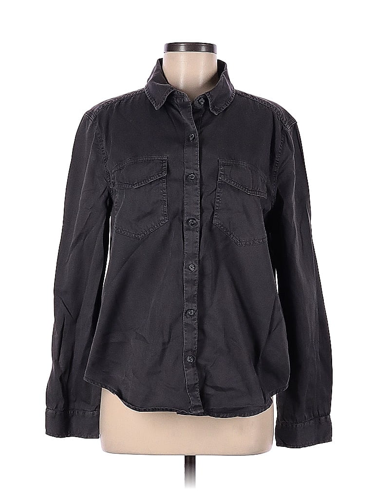 BP. 100% Cotton Black Long Sleeve Button-Down Shirt Size M - photo 1
