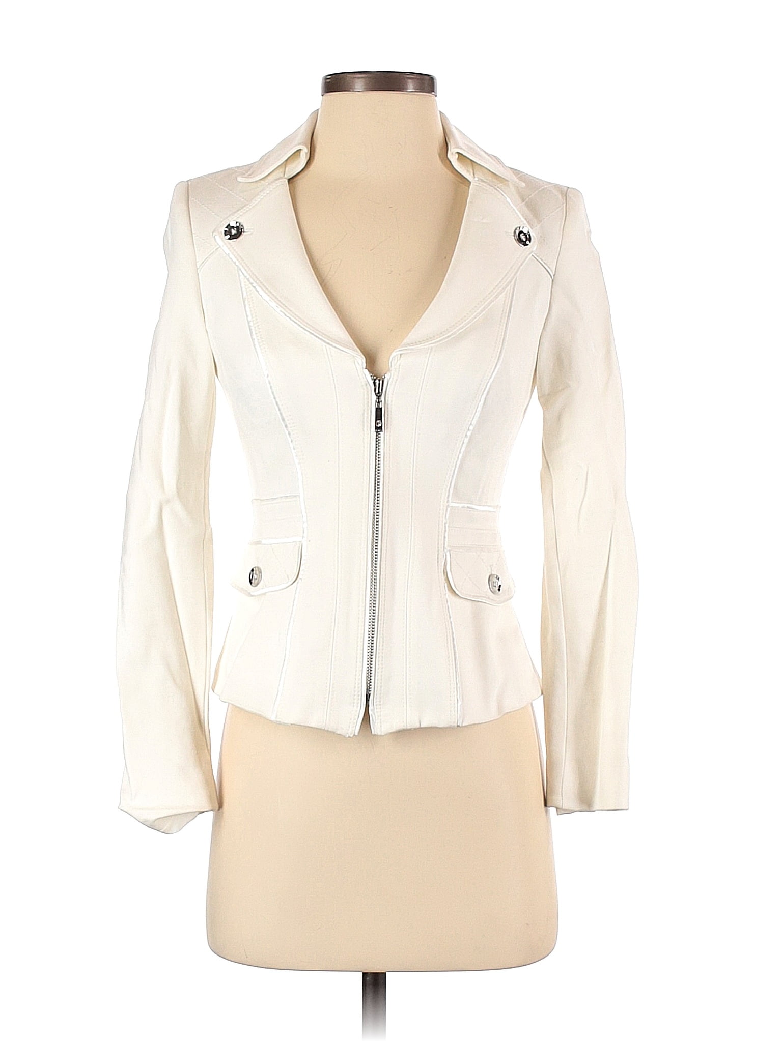 White House Black Market Solid Ivory Jacket Size 0 70 off thredUP