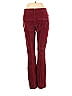 Pilcro by Anthropologie Solid Maroon Burgundy Velour Pants 25 Waist - photo 2