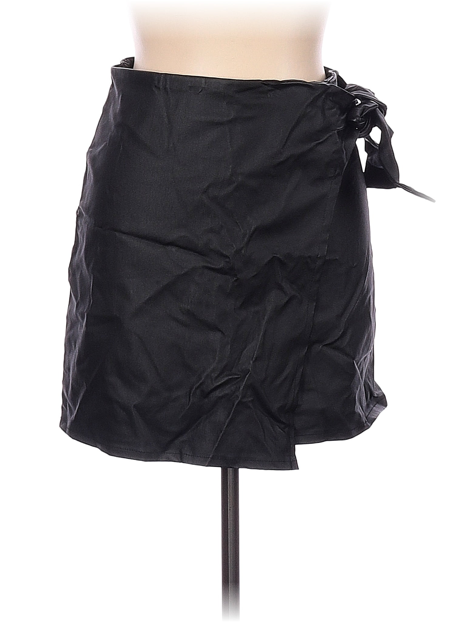 Altar'd State Solid Black Brown Faux Leather Skirt Size L - 64% off ...