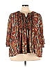 Roaman's 100% Polyester Brown Short Sleeve Blouse Size 28 (Plus) - photo 1