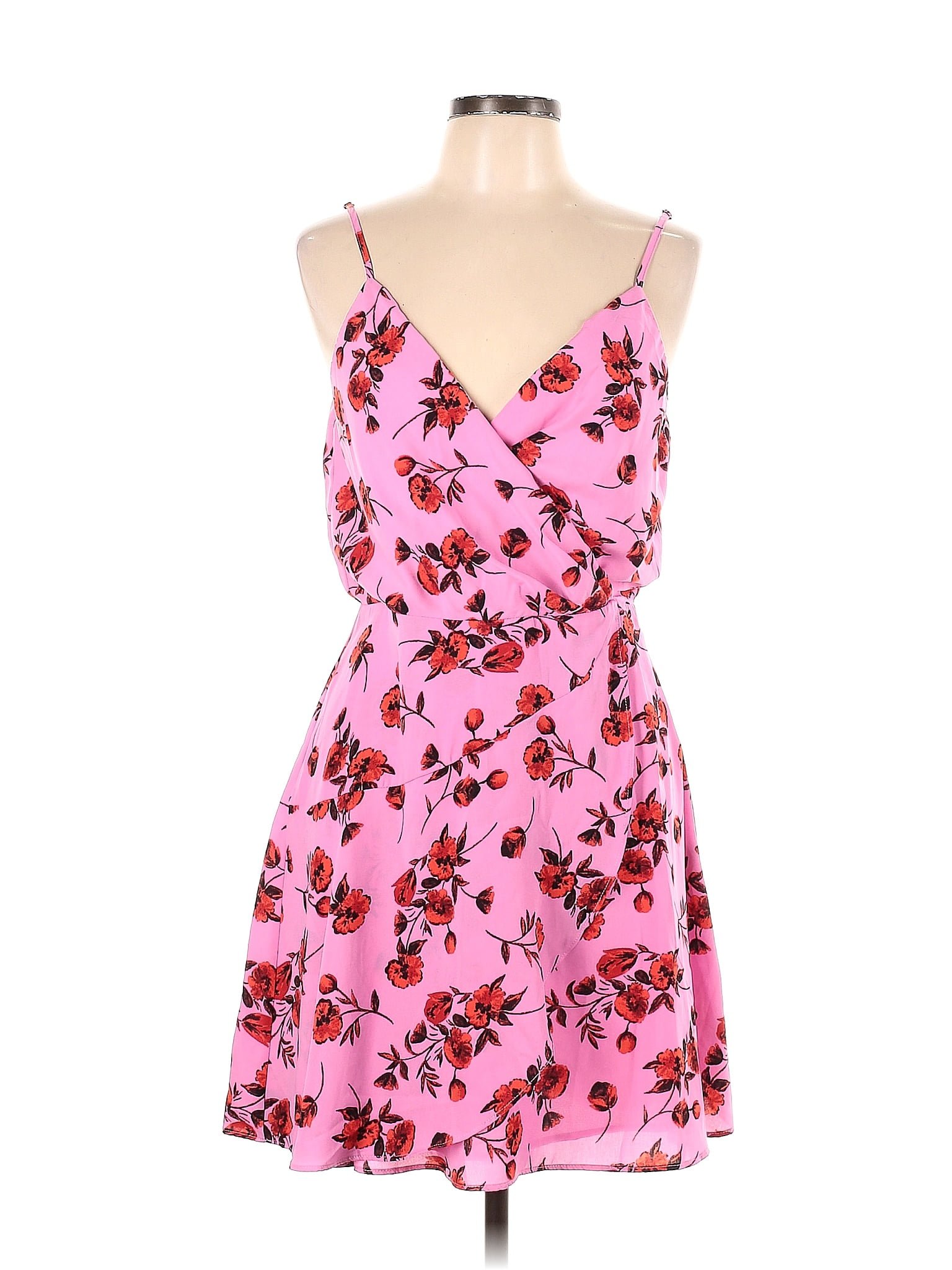 Lush 100% Polyester Pink Casual Dress Size L - 52% off | thredUP