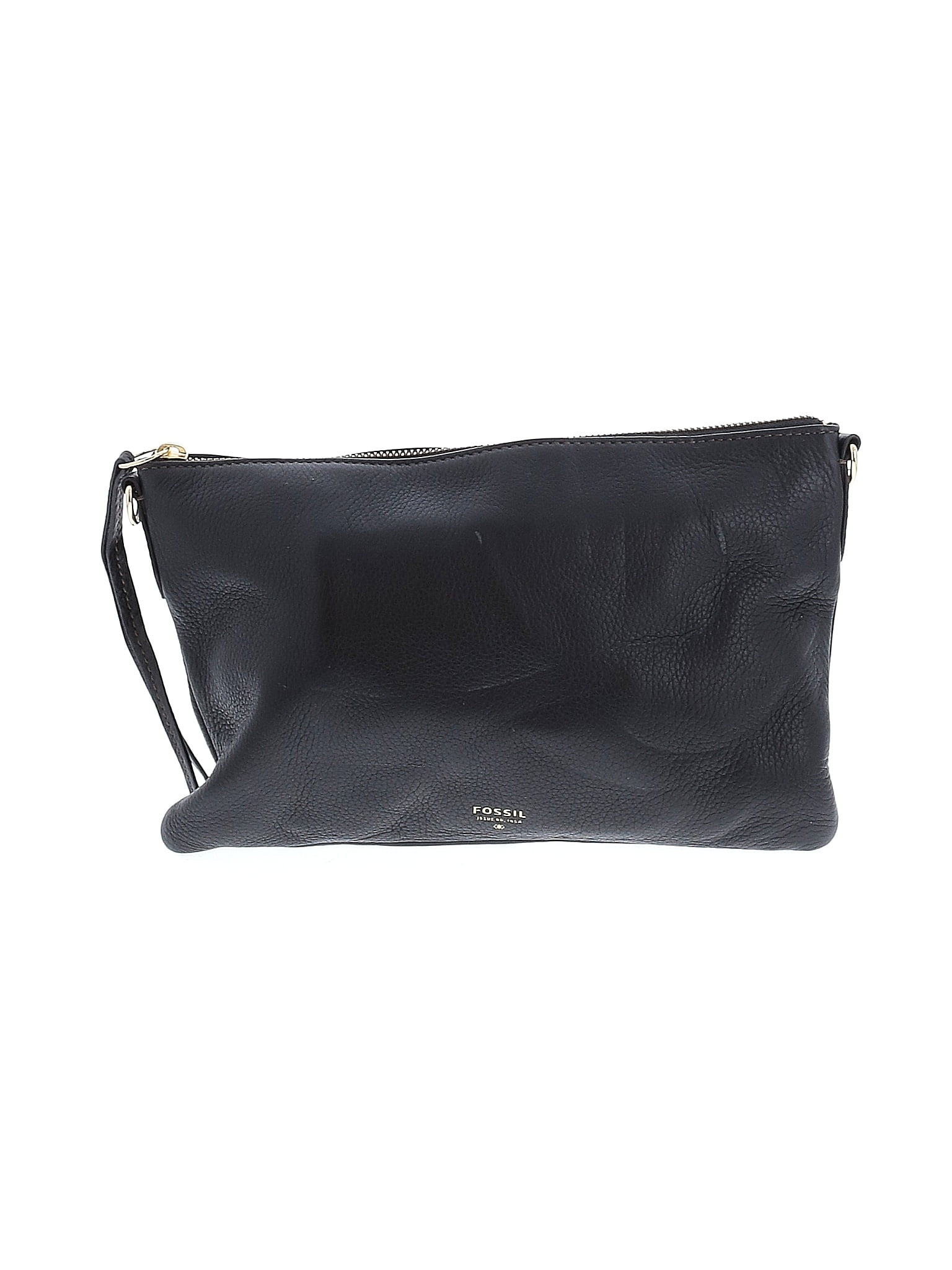 Fossil 100 Leather Black Leather Crossbody Bag One Size 71 off