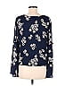 Cupcakes & Cashmere 100% Polyester Floral Navy Blue Long Sleeve Blouse Size M - photo 2
