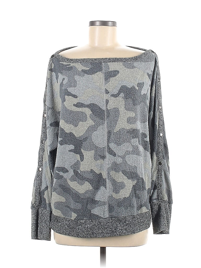 Hem & Thread Camo Gray Pullover Sweater Size M - photo 1
