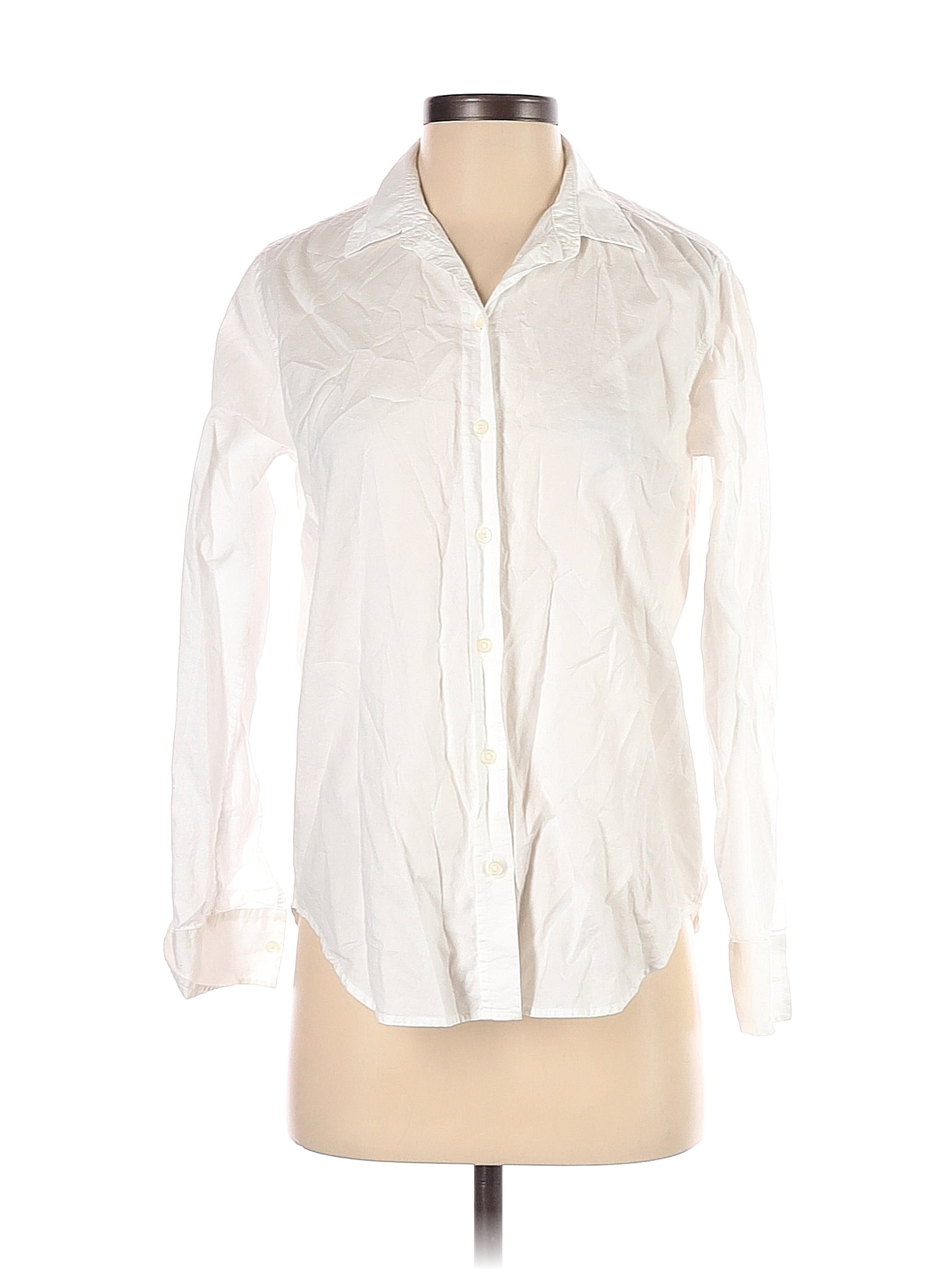 Everlane 100% Cotton White Long Sleeve Button-Down Shirt Size 0 - 58% ...