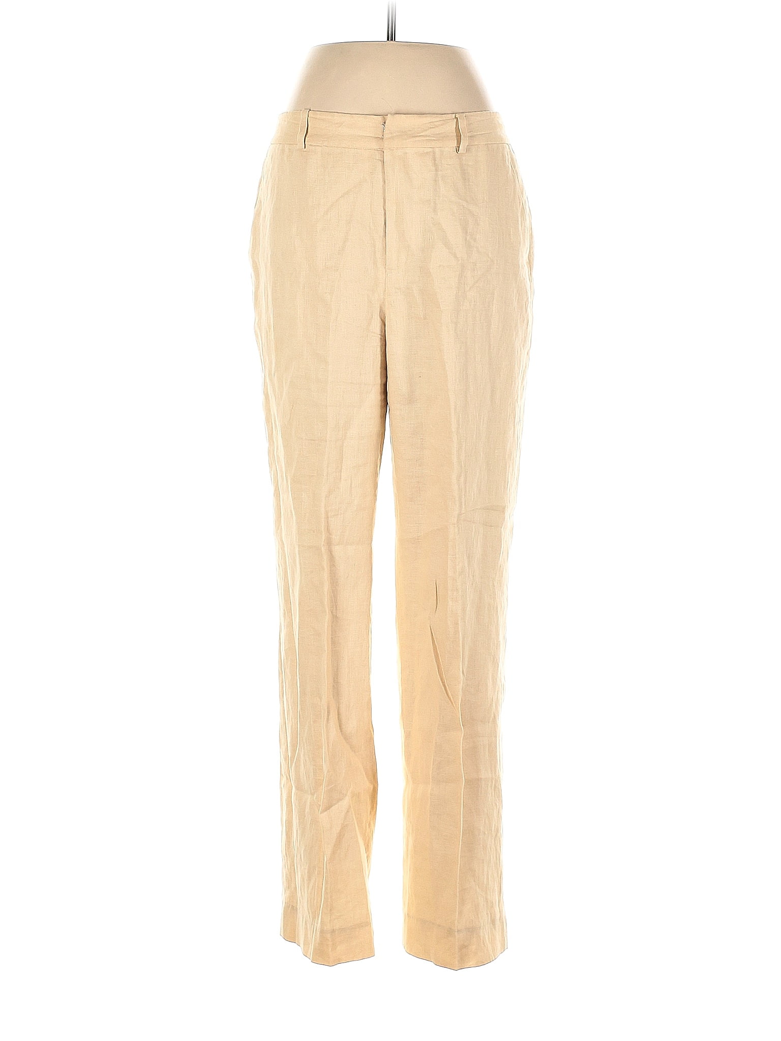 Chaps 100% Linen Tan Ivory Linen Pants Size 8 - 73% off | ThredUp