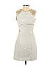 Bebe Jacquard Tweed Chevron-herringbone Brocade Gray Ivory Casual Dress Size 0 - photo 1