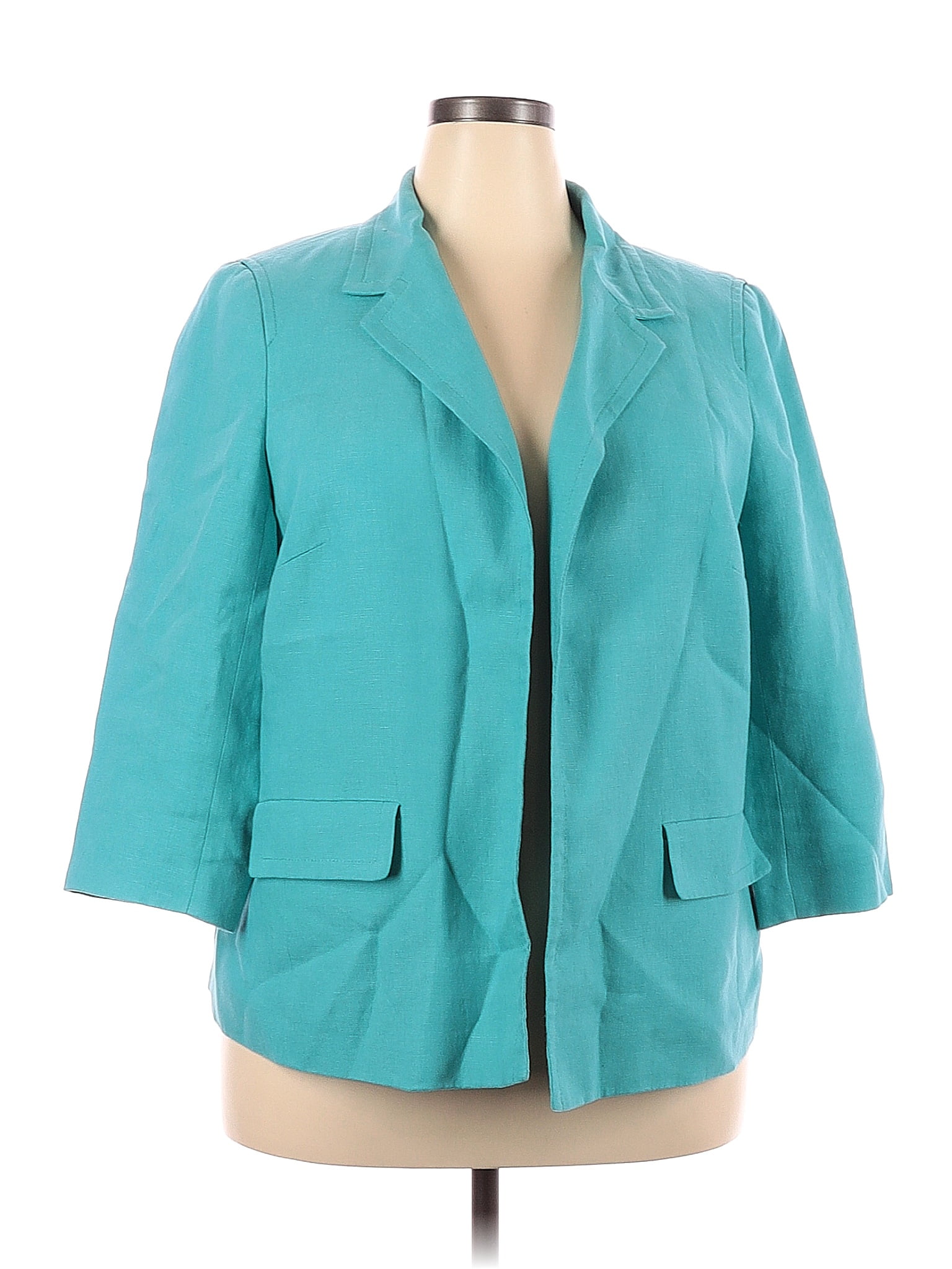 Talbots 100 Linen Blue Blazer Size 18 Plus 81 Off Thredup