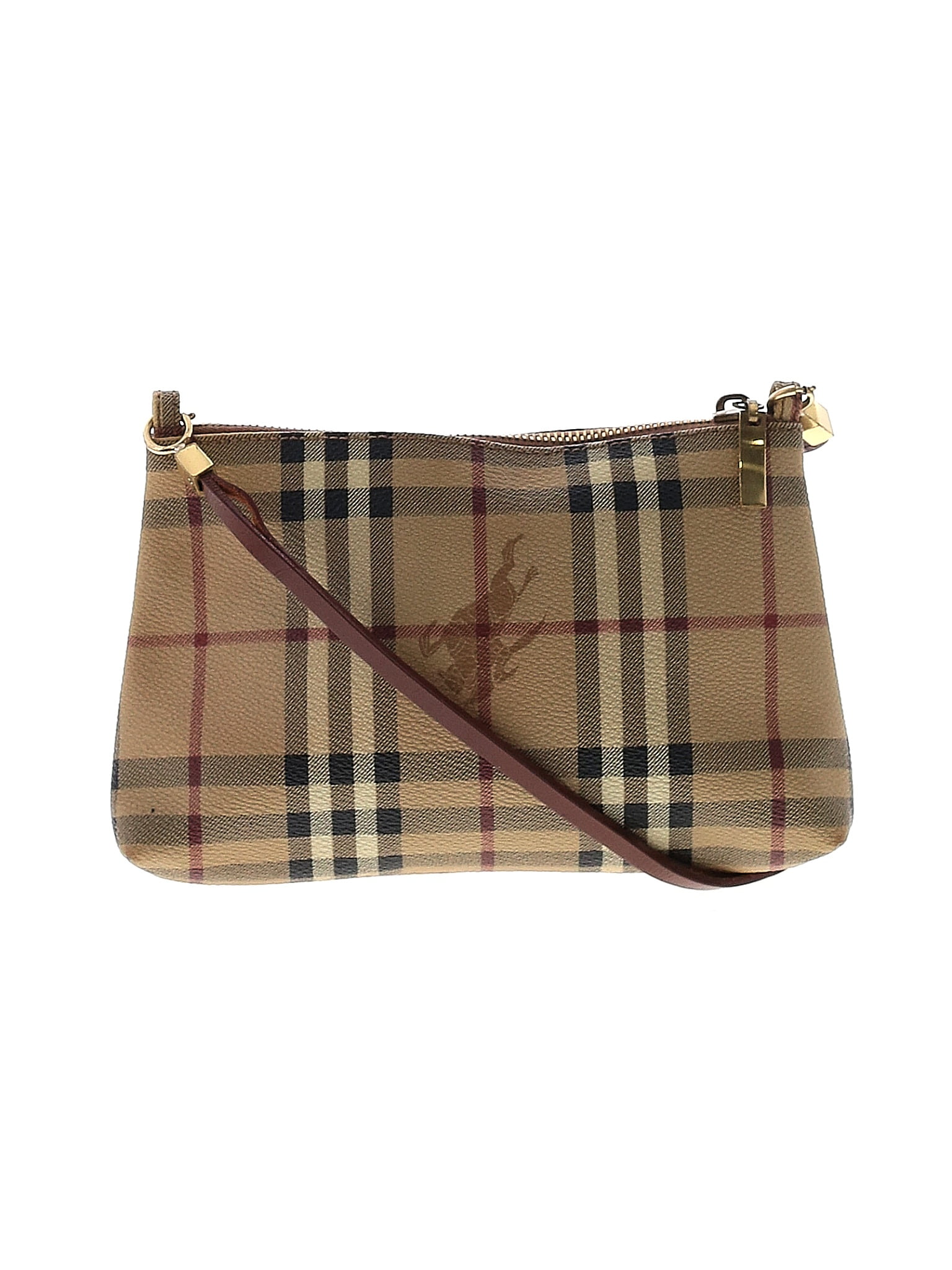 Burberry House Check Pochette Bag Beige Coated Canvas