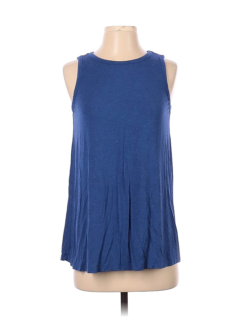Click to view more detailed imagery on our partner's website Pre-owned Susana Monaco Sleeveless Top Blue Halter Neckline Tops