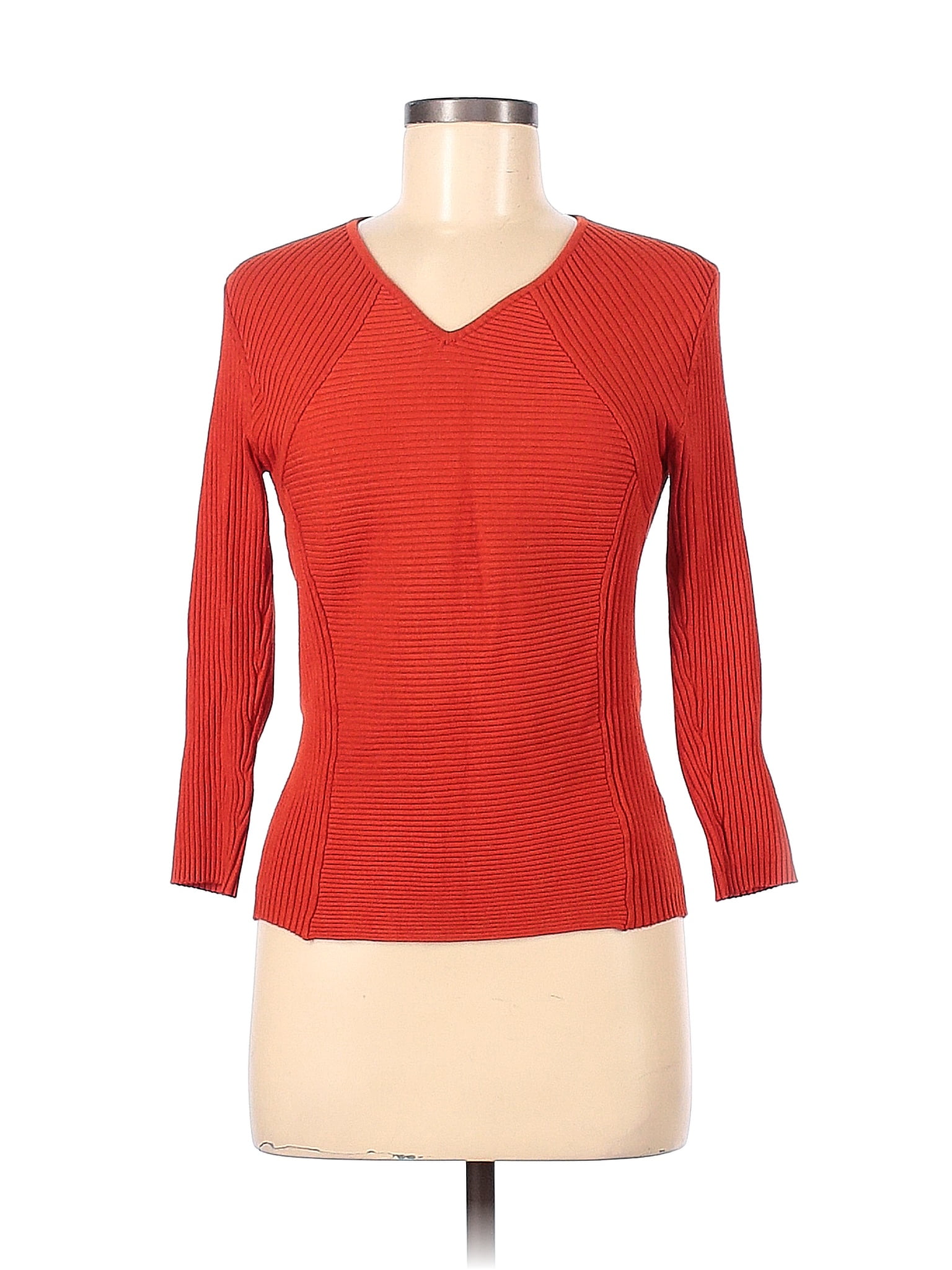 Carolyn Taylor Color Block Solid Red Pullover Sweater Size L - 65% off ...