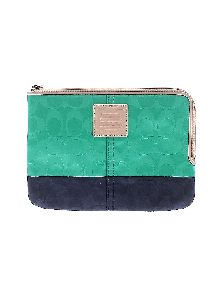 Coach Color Block Green Clutch One Size - photo 1