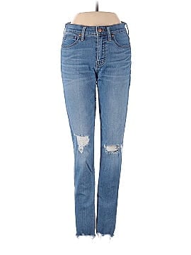 Madewell 9" Mid-Rise Skinny Jeans in Frankie Wash: Torn-Knee Edition (view 1)