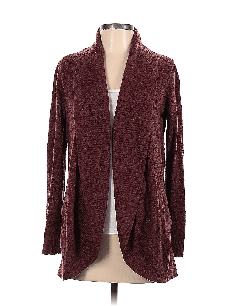 Barefoot Dreams Color Block Solid Burgundy Cardigan Size S - photo 1