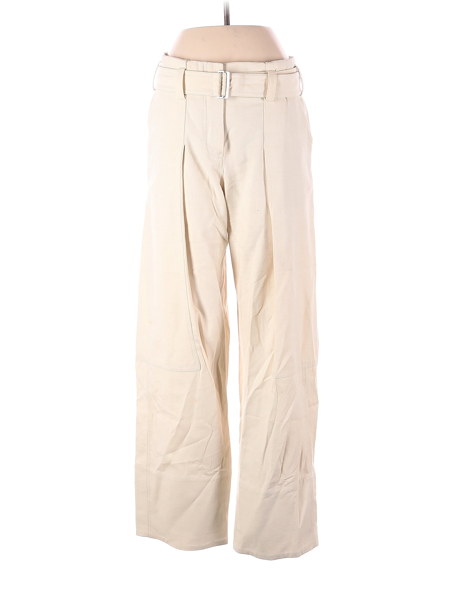 Zara Solid Ivory Casual Pants Size M 53 off thredUP